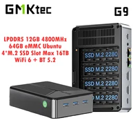 GMKtec G9 4 Bay Mini PC Intel N150 LPDDR5 12GB 64GB eMMC Ubuntu SSD NVMe*4 Win11 Pro WiFi6 BT5.2 Desktop Mass Storage Computer 1