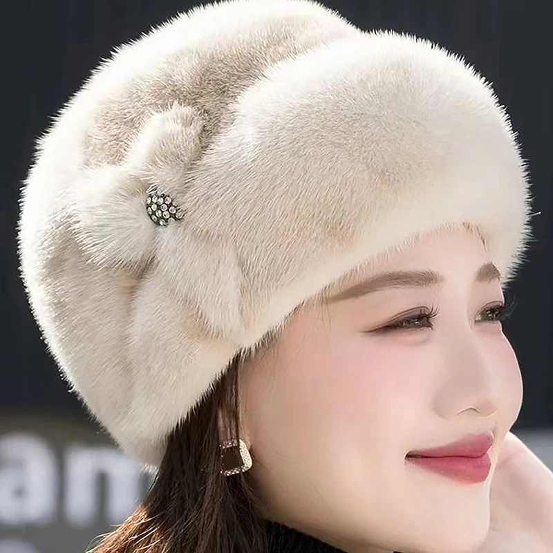 Fashion Winter Thick Furry Hairband Fluffy Russian Faux Fur Women Girl Fur Hat Winter Outdoor Earwarmer Ski Hats New Beanies Cap