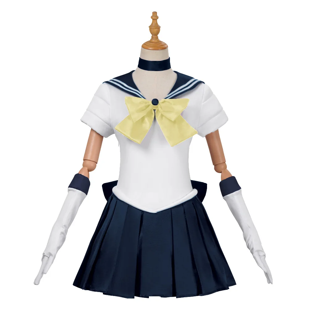 Anime Sailor Moon Cosplay Kostüm Tsukino Usagi Uniform Kleid Outfits Cosplay Gelbe Perücke Halloween Karneval Party Frauen – Detail 14
