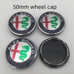Set of 4 Premium 3D 50mm Car Emblem Wheel Hub Center Cap Badges - Stylish Decorative Covers (50mm new green)