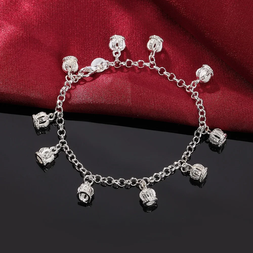 

Charm 925 Sterling Silver Bracelets for Women Elegant Crown Chain Fashion Wedding Party Christmas Gifts Fine Jewelry