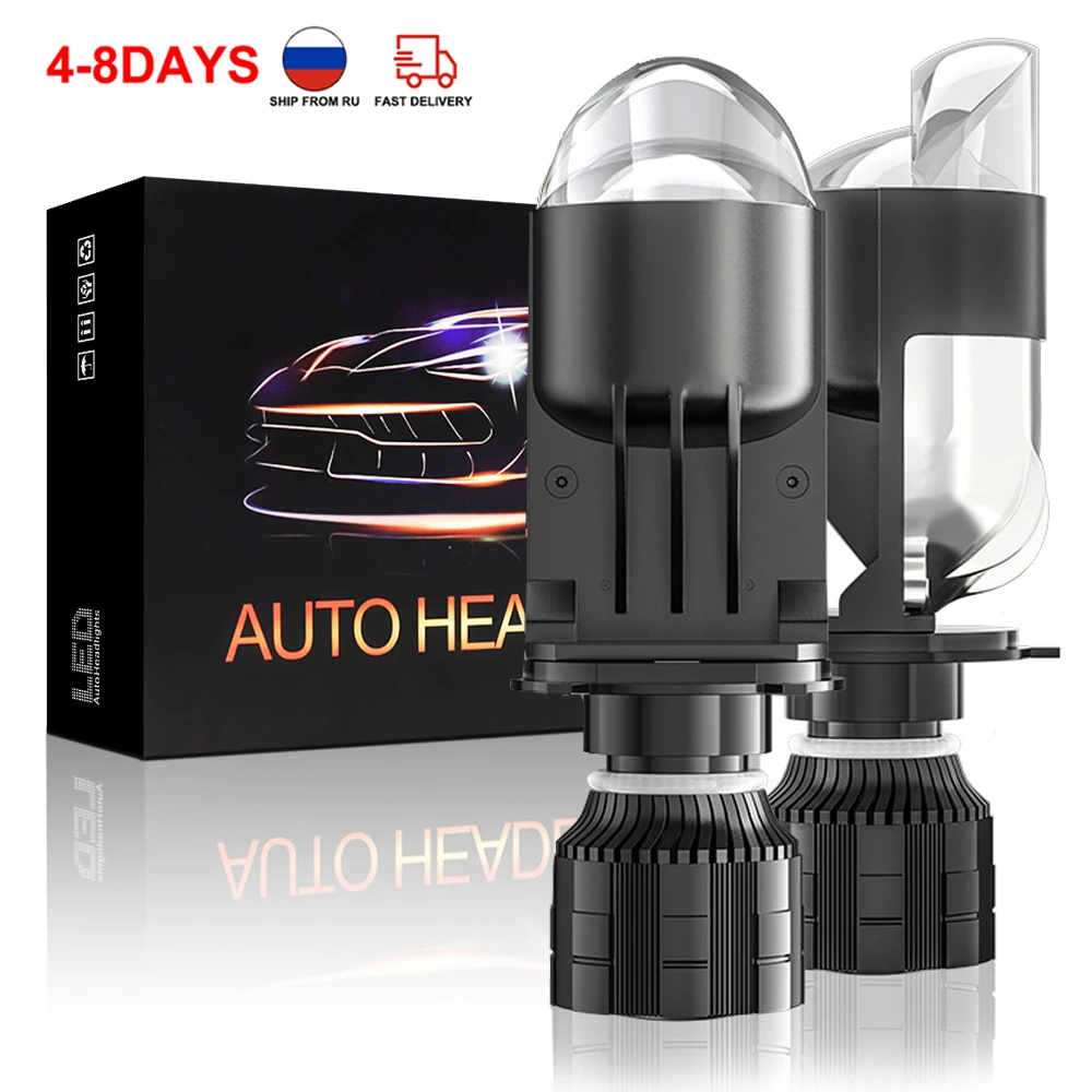 

2PCS 120W Auto Lamp Mini Lens LED H4 9003 HIB2 Bulbs Headlight Car Motorcycle Dual Projector Len LED Automotive Moto 12V 24V