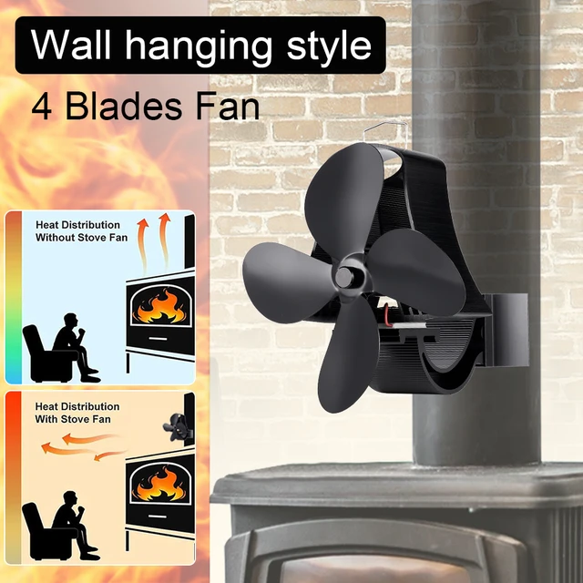 Wood Stove Fan Wood Burner Fan Silent Wood Burning Stove Safety Device With  No Electricity Required Anodized Aluminum For Wood - AliExpress