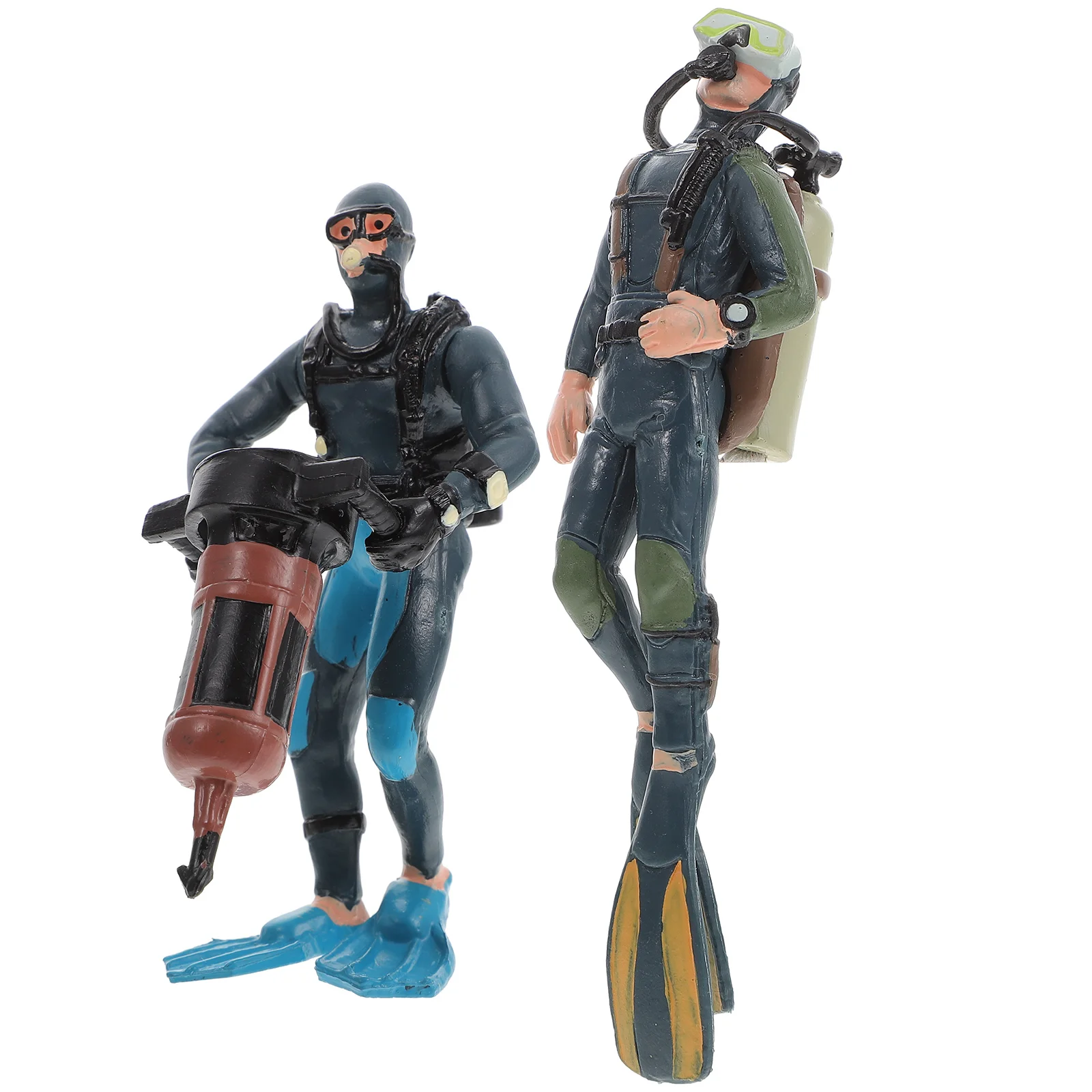 

2pcs Simulated Diver Figurines Lovely Underwater Explorer Action Figures