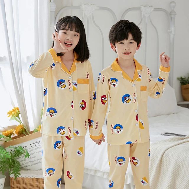 Pijamas de manga larga para bebés, ropa de dormir para niños, conjuntos de  pijamas de algodón para niños de 6, 8, 10, 12 y 14 años, otoño