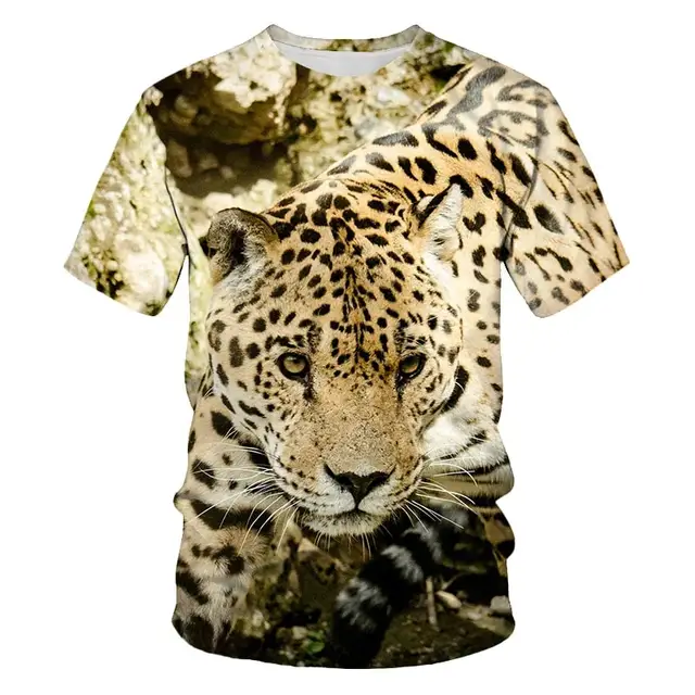 New Cheetah Pattern 3D Wild Animal Leopard Print T-shirt For