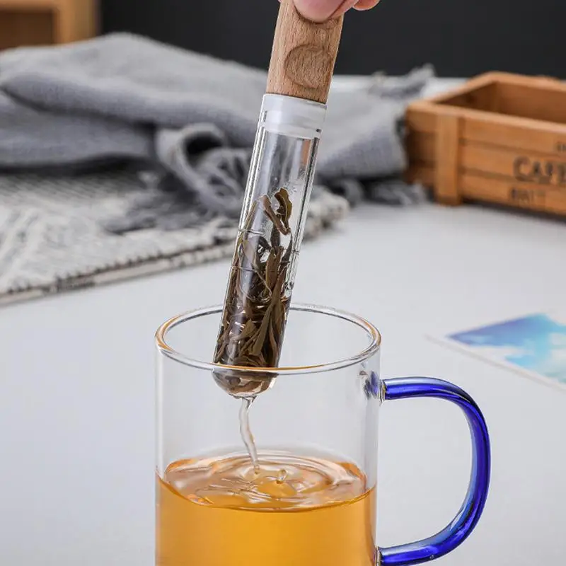 Glass Tea Infuser Reusable Wooden Tea Infuser Glass Design Tea Strainer for  Puer Tea Cup Mug Herb Kitchen Accessories - AliExpress