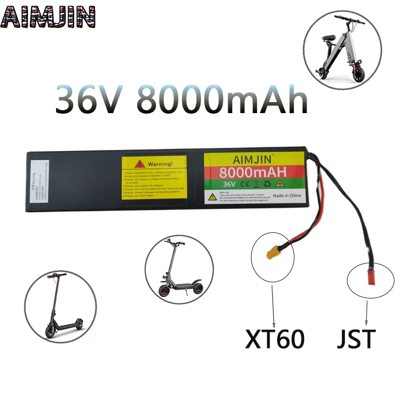 

36V 8000mAH Electric Bike Battery Pack 10S3P XT60+JST interface for Electric Scooter Pack Battery