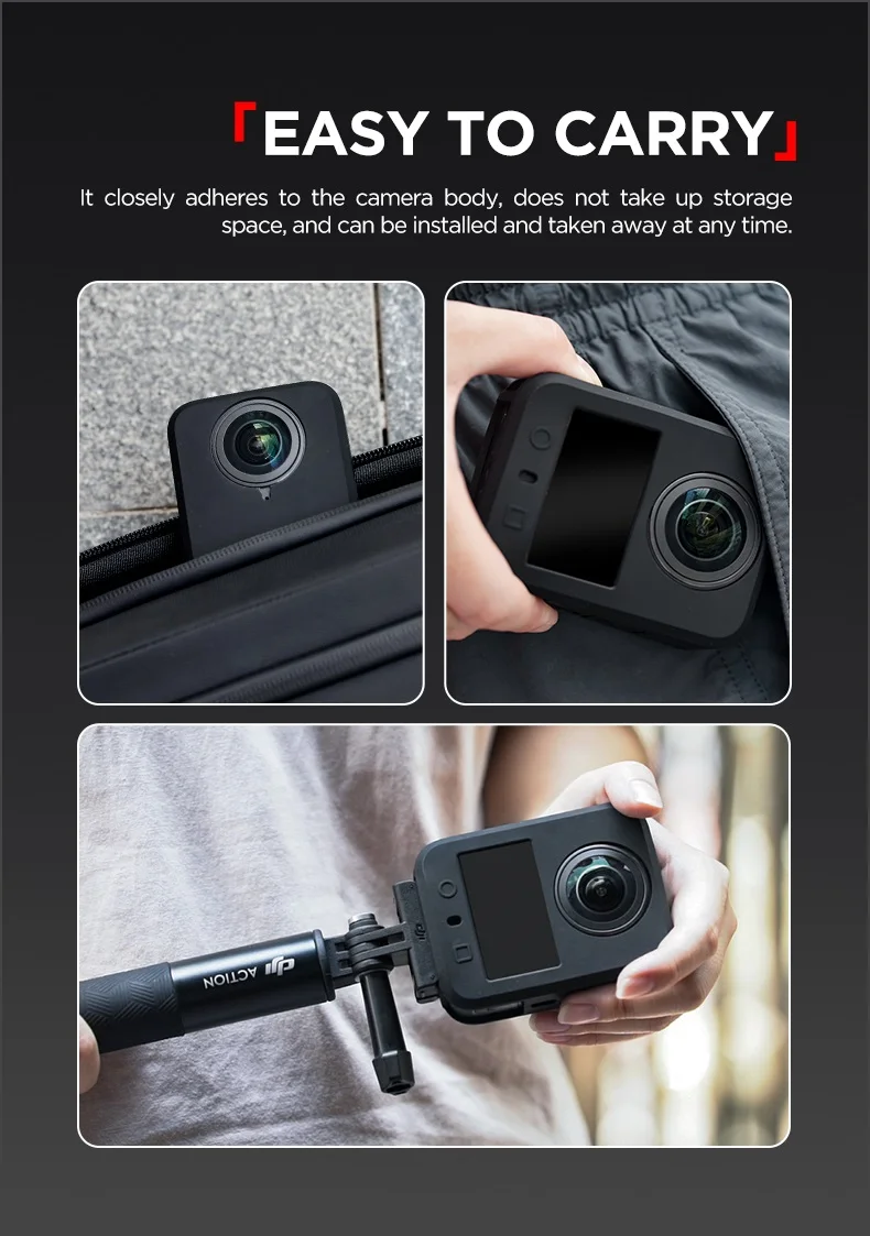 Silikonhülle für DJI Osmo 360, Körperschutz, Displayschutzfolie, kratzfeste Hülle für DJI Osmo 360 Kamerazubehör – Detail 6