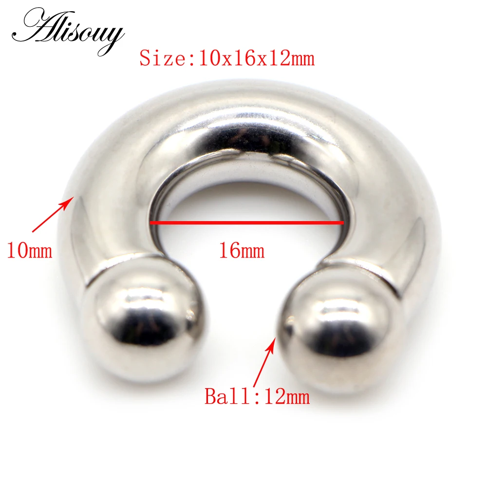 Alisouy 1pc Big Large Size Captive Bead Nose Ring Ear Plug Expander Guauge Male Genital BCR Hoop Earring Piercing Body Jewelry nose rings piercing jewelry body piercing earrings ear piercing jewelry hoop earrings body piercing jewelry body jewelry
