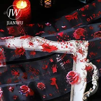 JIANWU 60mm*200cm Nighttime Dream Series Dark Gothic Material Collage Landscaping PET Tape Creative DIY Journal Stationery 1