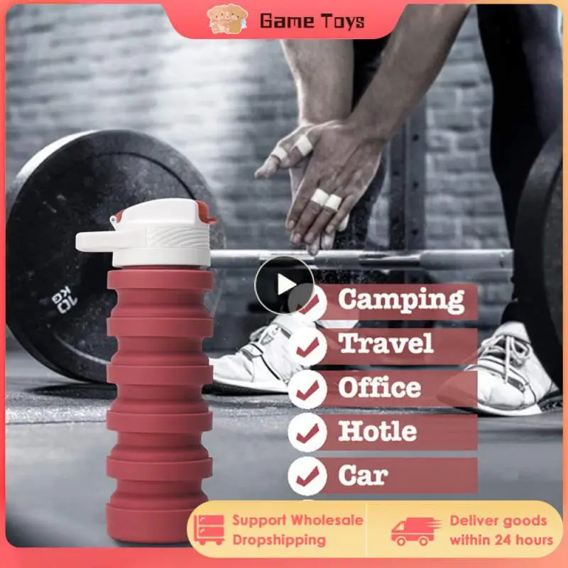 

Новинка, 550 мл, силиконовая складная чашка с соломенным покрытием, креативная, для улицы, езды на велосипеде, путешествий, ручная сумка для воды, посуда для напитков