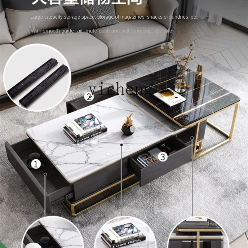 

XL Marble Coffee Table TV Cabinet Combination Hall Rectangular Household Small Apartment