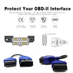 OBD2 Extension Cable 16 Pin OBDII OBD 2 EOBD Extend 16pin Female to Male Connector For Car Diagnostic Tool