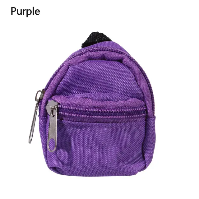 Doll Backpacks Doll Bags Mini Zipper Doll Backpacks Cute School Bags Doll Accessories Toy Supplies for Doll Play - Purple