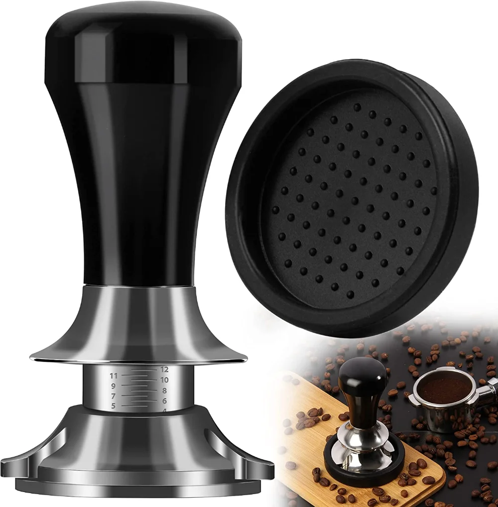 Station De Tampage Et Rangement Pour Expresso NEOUZA - En Bois De Noyer Et Acier Inox 304 - Compatible Porte-filtre 51/54/58/58+ Mm