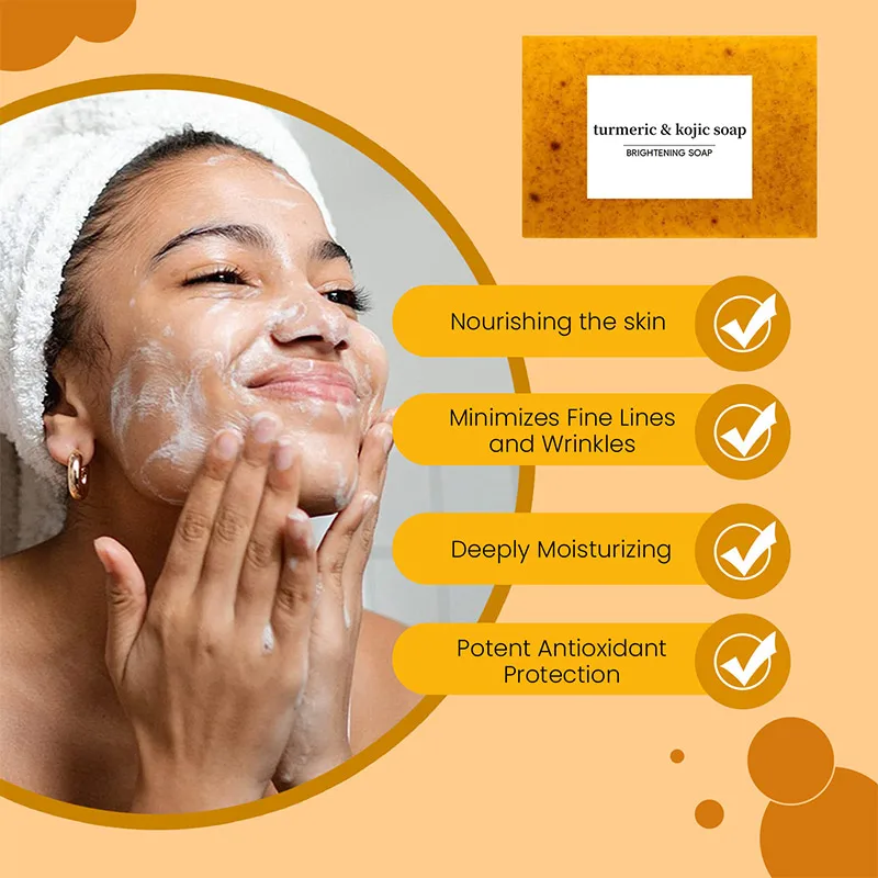 100g Turmeric Citric Acid Hand Made Soap Lemon Kojic Acid Soap Ginger Handmade Soap Washing Face Bathing Shower And Facial Soap 3