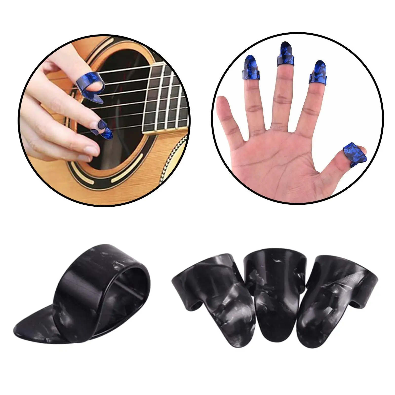 Lohobby 4x Thumb &Finger Picks Thumbpick for Fingerstyle Acoustic Guitar Bass