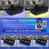 Lift Top Coffee Table with USB Ports LED Lights Storage Drawer Modern Design Rectangular Center Table Adjustable Height Indoor 6