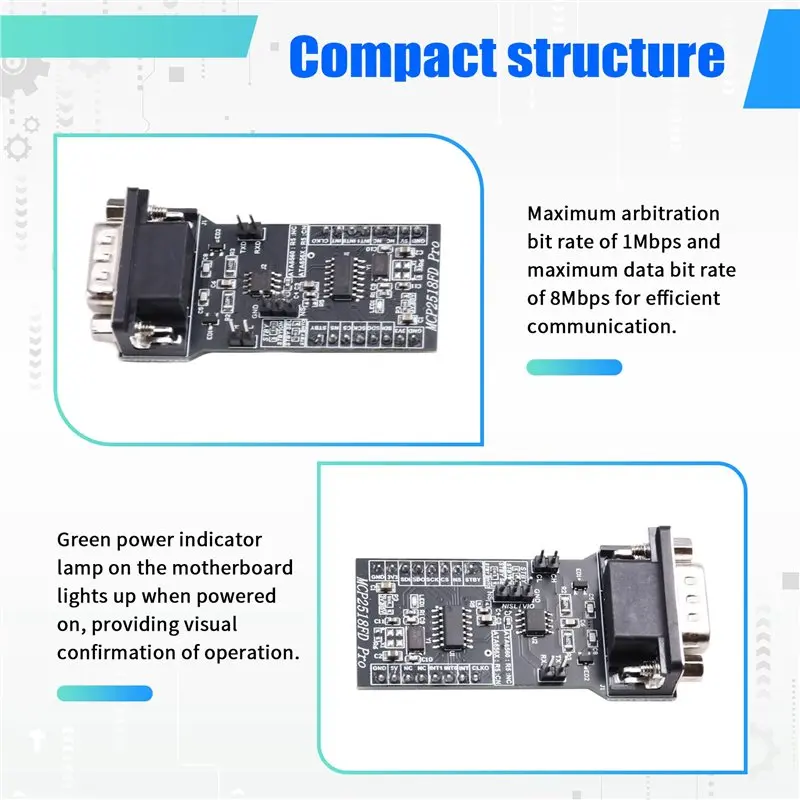 AP-SPI To CAN FD 모듈 MCP2518FD 컨트롤러, ATA6560 트랜시버 및 슈퍼 MCP2515 CAM 버스 기능