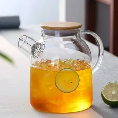 Large Clear Heat-Resistant Borosilicate Glass Teapot - 1.8L Capacity