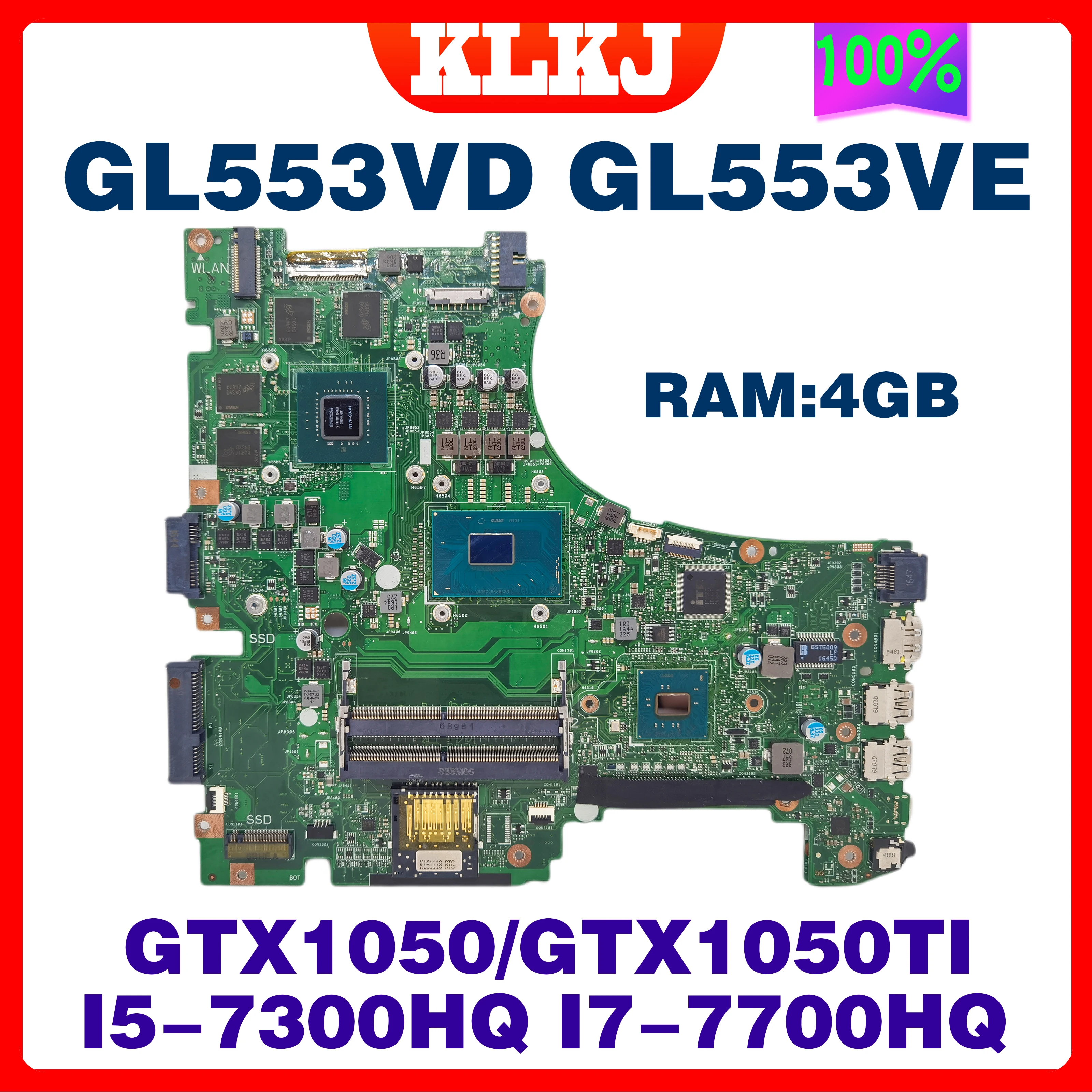 Dinzi GL553VD Mainboard For ASUS ROG ZX53V GL553VE GL553VW Laptop
