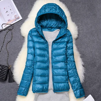Women Puffer Jacket 15 Colors Plus Size 5XL 6XL 7XL 2025 New Spring Autumn Female Ultra Lightweight Packable Hooded Down Coats 4