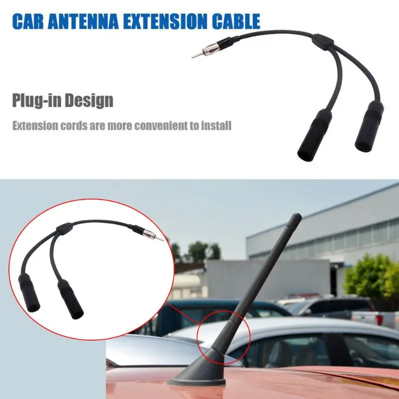 50cmAutoCarAntennaExtensionCordMaleFemaleCarAMFMRadioAdapterCableUniversal