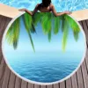 Palm Leaf Round Beach Towel,Superfine Polyester Sand Resistant Beach Blanket,Absorbent Quick Dry Pool Towel Portable Picnic Mat 6