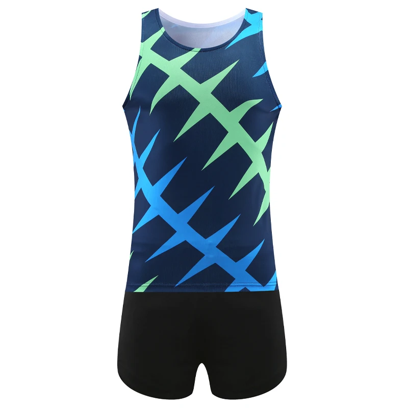 Trajes de entrenamiento para correr para hombre, chaleco, pantalones cortos transpirables, finos, de secado rápido, uniforme personalizado, conjuntos de equipo para deportes al aire libre y campo