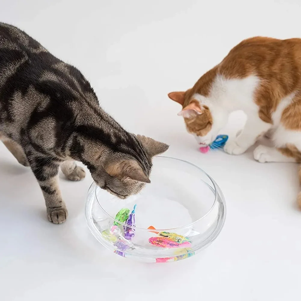 Cat Toys LED Interactive Swimming Robot Fish Toy for Cat Glowing Electric Fish