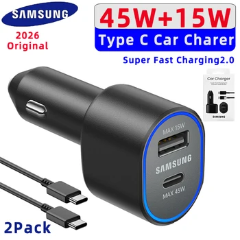 Caricabatterie Originale SAMSUNG per Auto 60W 45W 15W Ricarica Rapida USB-C per Galaxy S25 Ultra S24 S23 S22 S21 A56 A17 Z Flip 7 6 5