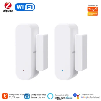 Tuya WiFi/Zigbee Smart Door And Window Sensor Magnetic Security Alarm Smartlife APP Remote Monitor Works With Alexa Google Home 1