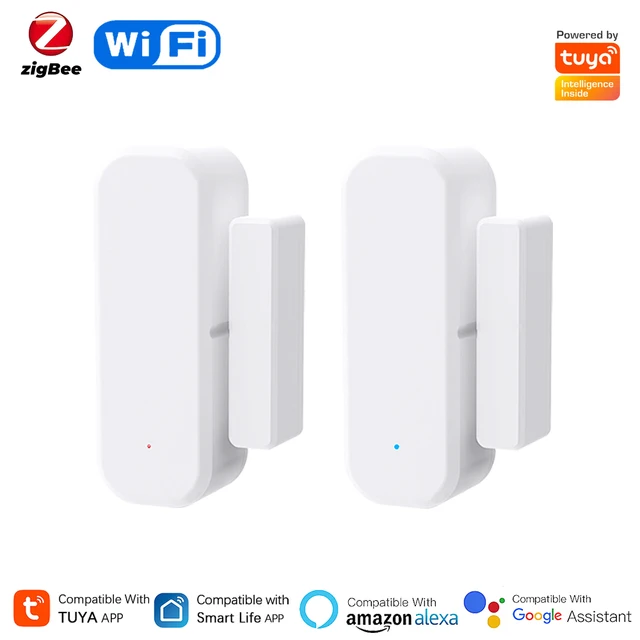Tuya WiFi/Zigbee Smart Door And Window Sensor Magnetic Security Alarm Smartlife APP Remote Monitor Works With Alexa Google Home 1