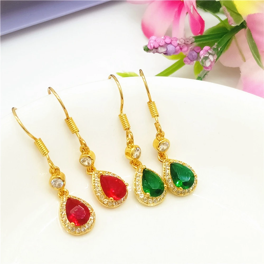 

Блестящие висячие серьги в форме слезы для женщин и девушек красивый подарок Желтое золото Заполненные классические модные ювелирные изделия