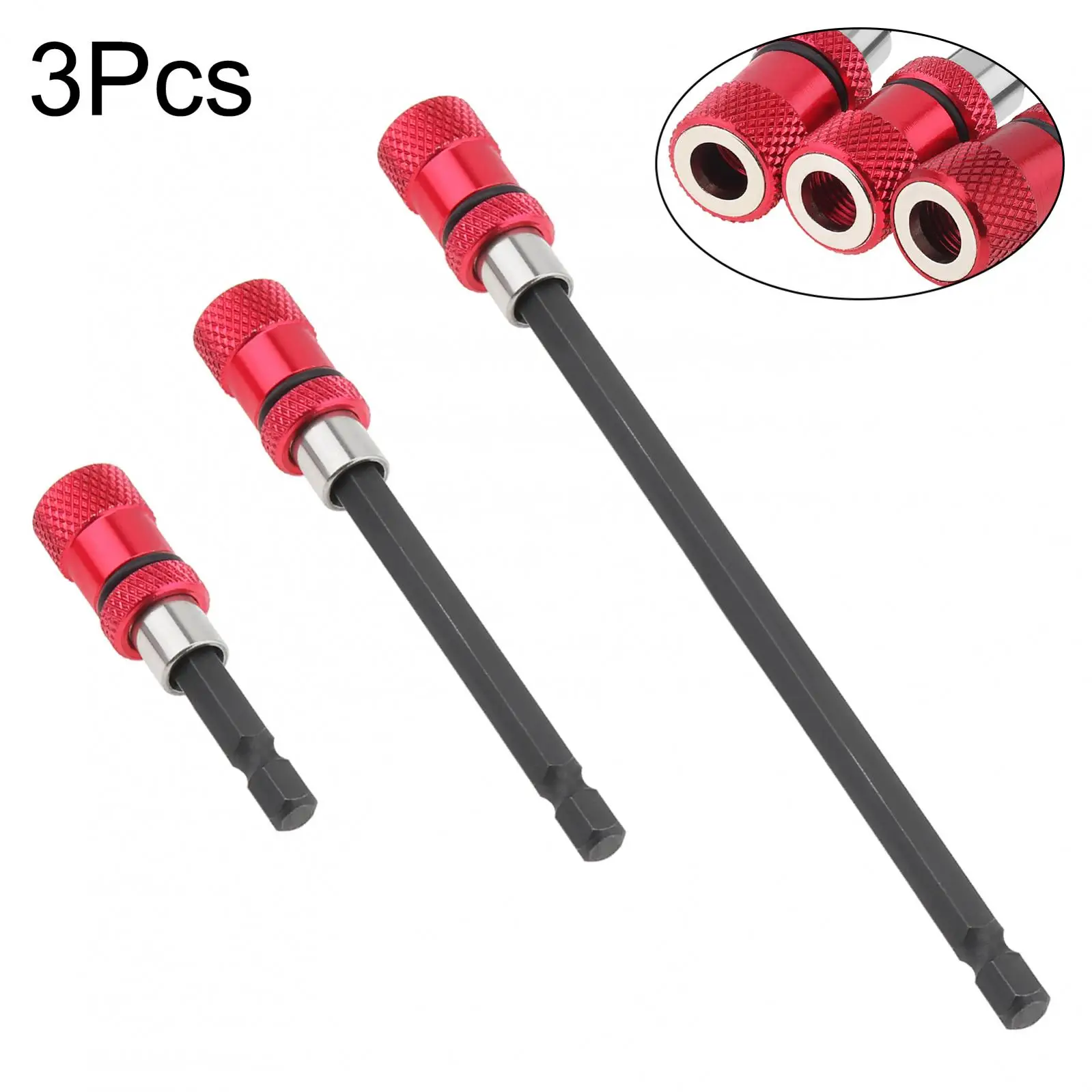 3pcs/set Magnetic Electric Screwdriver Bit Holder Adapter Quick Release Hex Shank Extension Bar Socket Screw Driver Drill Bit 3pcs set magnetic electric screwdriver bit holder adapter quick release hex shank extension bar socket screw driver drill bit