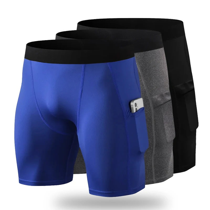 

Men Quick Dry Compression Training Running Shorts Solid Color Base Layer Tights Basketball Fitness Workout Gym Pants Custom Logo