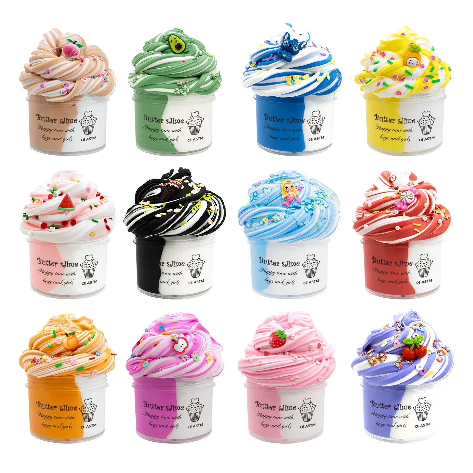 Double Color Slime 70ml Fidget Toys Squishy Toys Stress Relief Toys