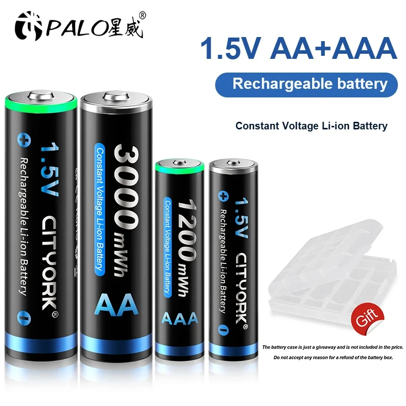 Baterías recargables Aaa Aa 1,2 V 3000mAh-2a 3a Batería recargable de  litio-Aliexpress