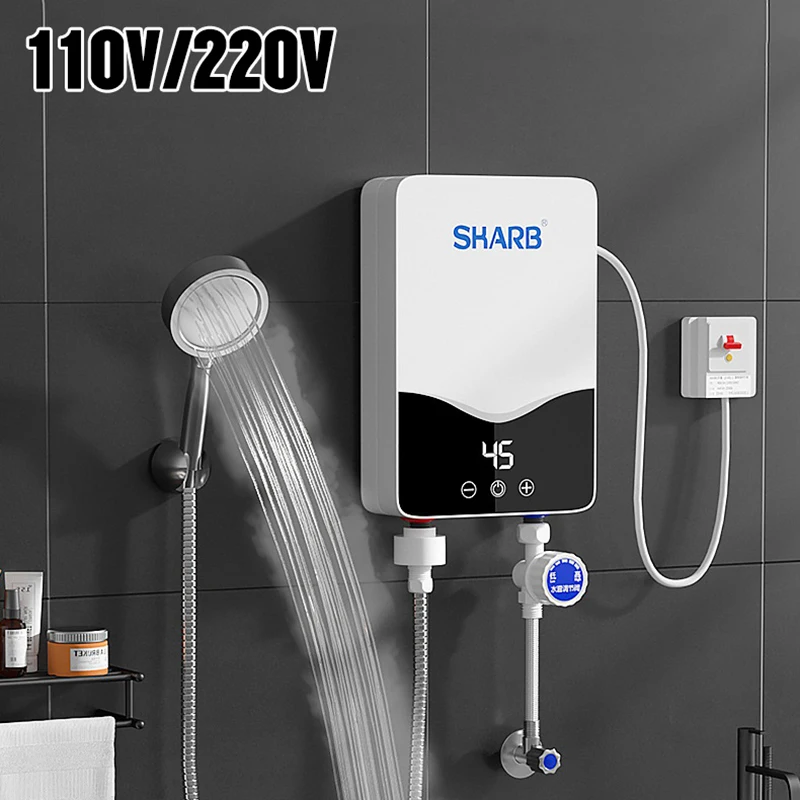 110V 3500W Calentador Instantaneo De Agua Electrico Ducha Baño Sin Tanque