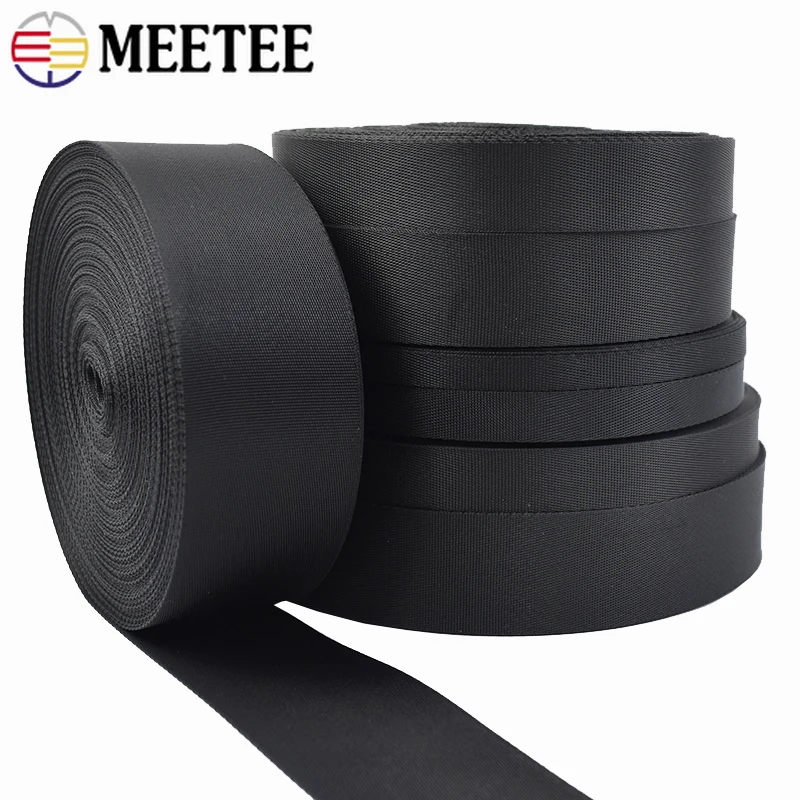 Meetee 블랙 나일론 웨빙 테이프 가방 스트랩 배낭 밴드, 안전 벨트 리본, ..