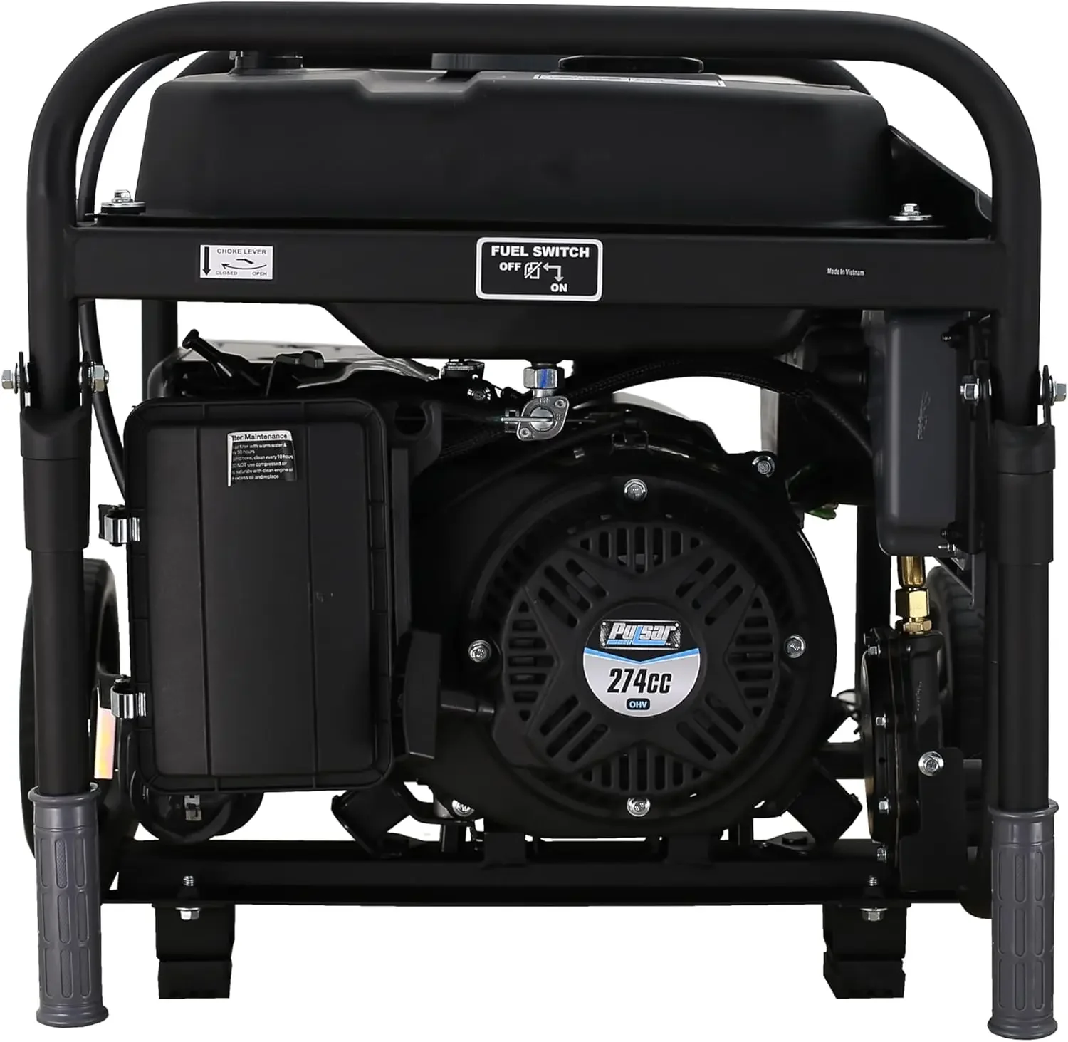 Portable Gas and LPG Dual Fuel Generator 5500 Rated 6500 Peak Watts, RV Ready, CARB Compliant, Black&White