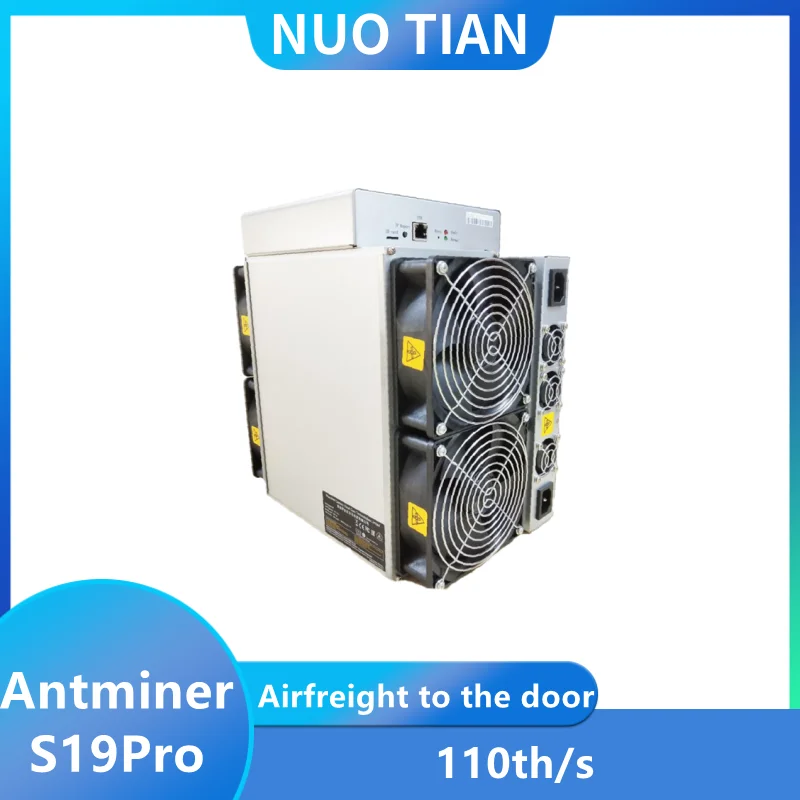 Usato Antminer S19Pro 110Th/S ± 10% Bicoin Miner Mining Machine Asic Miner Bitmain Antminer S19 Pro 110T 3250W Include Psu