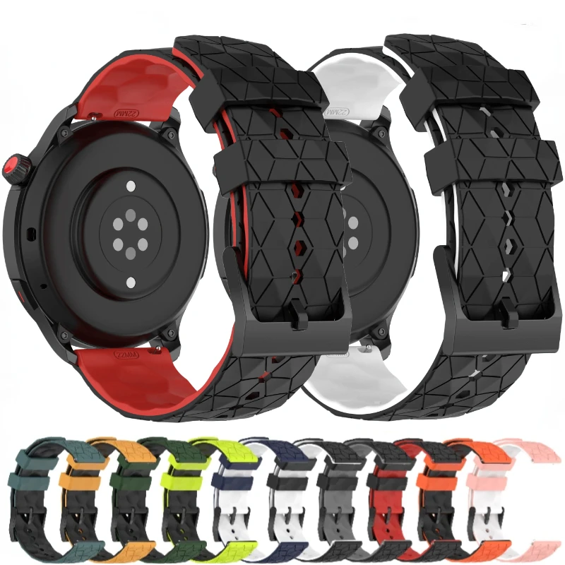 Silicone Football Pattern Watch Strap Band - 20mm/22mm