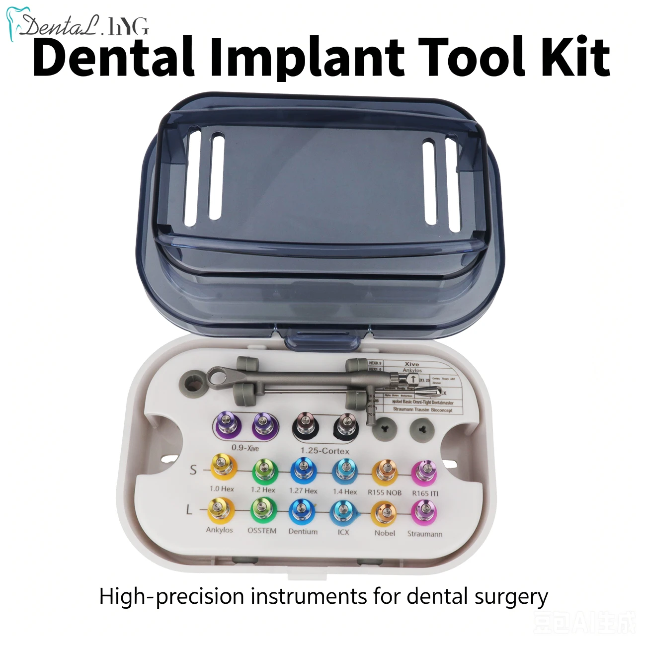 HARBOR DENT Hochwertige Schraubendreher-Werkzeuge Dental-Implantat-Drehmomentschlüssel Ratsche 10-70NCM mit Schraubendreher- und Schraubenschlüssel-Set