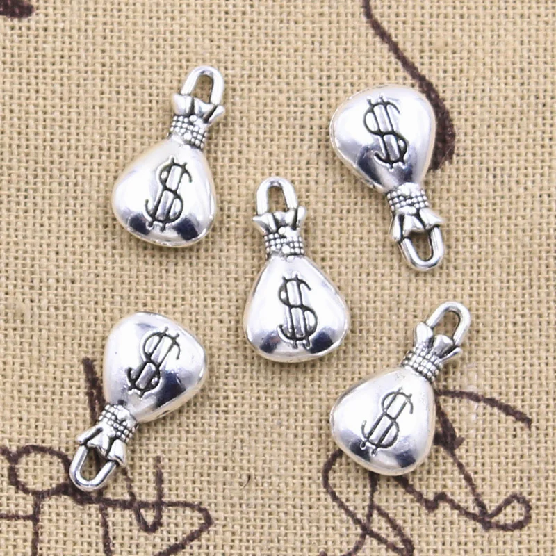 20 stücke Charme Brieftasche Dollar Geldbörse Geld 17x9mm Antike Silber Farbe Anhänger DIY Handwerk, Die Entdeckungen Handmade tibetischen Schmuck
