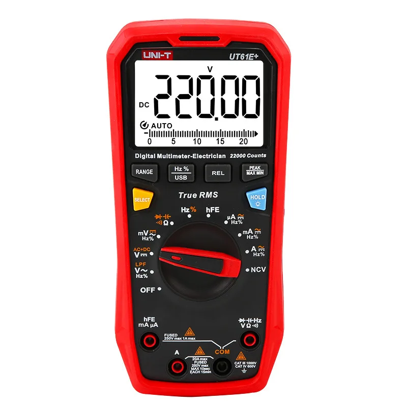 

UNI-T UT61E+Digital Multimeter Fully Automatic Range True RMS Electrical Multimeter