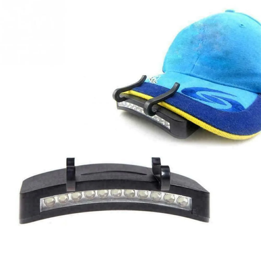 1pc Cap Light 11 LED Headlamp Cap Visor Light Clip on Hat Light Hands