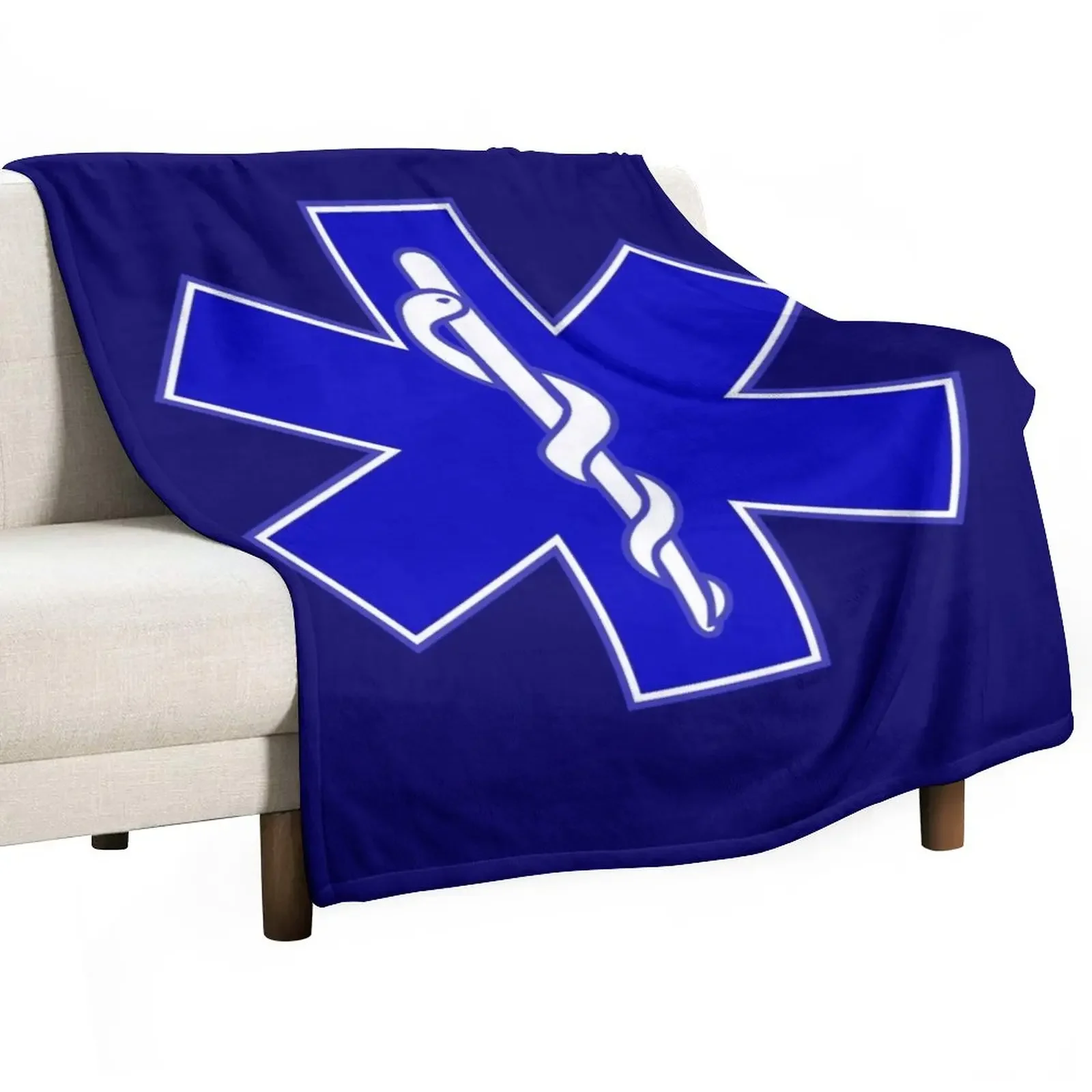 

STAR OF LIFE EMT EMS (BLUE) Throw Blanket blankets ands Single heavy to sleep Blankets