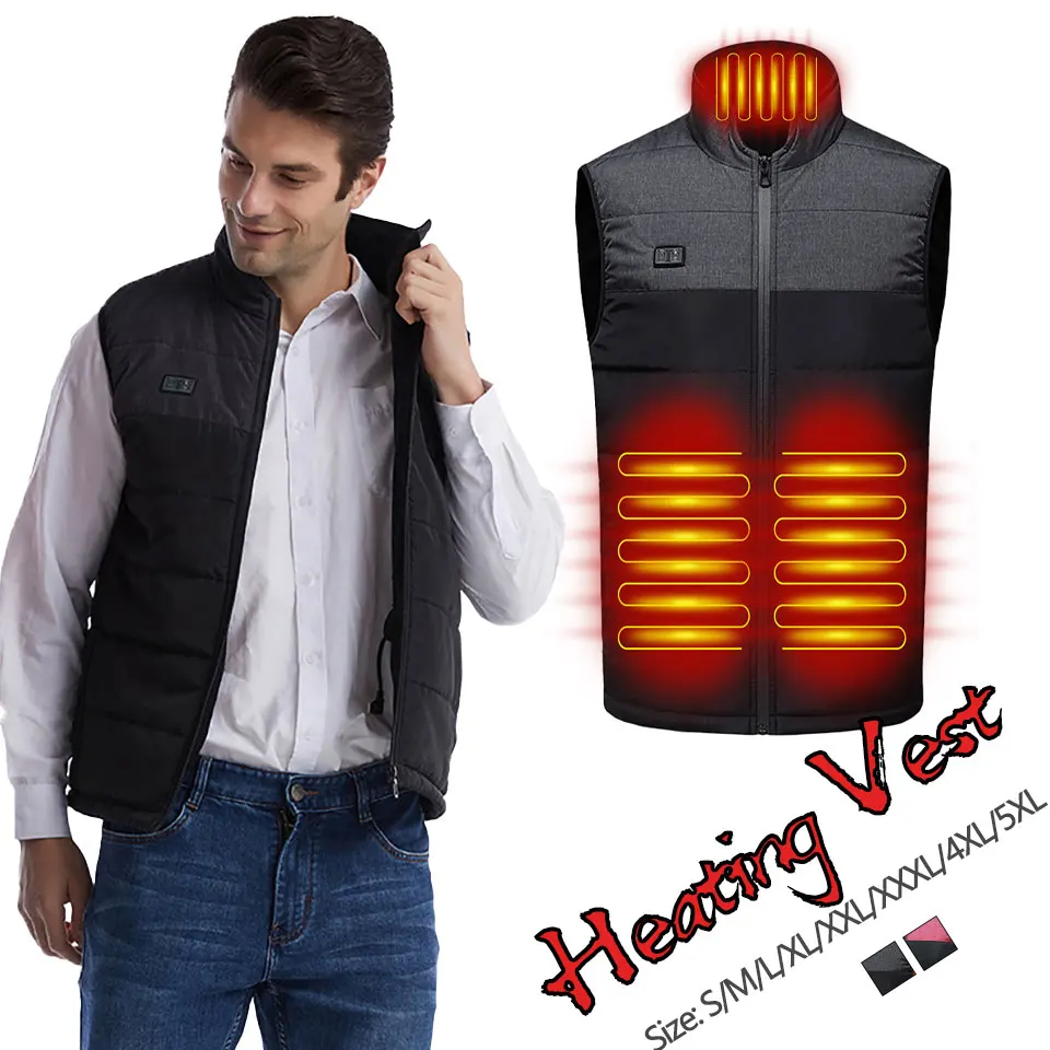 

Outdoor 9/4 Area Electric Vest USB Charging Body Warmer Winter Camping Hiking Jacket Washable Thermal Clothing Men Women Unisex